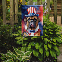 Load image into Gallery viewer, Bullmastiff Patriotic American Garden Flag – Dog in Uncle Sam Hat | Red, White &amp; Blue Outdoor Decor