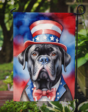 Load image into Gallery viewer, Cane Corso Patriotic American Garden Flag – Dog in Uncle Sam Hat | Red, White &amp; Blue Outdoor Decor