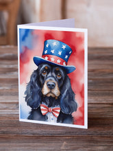 Load image into Gallery viewer, Cocker Spaniel Patriotic American Greeting Cards - Blank Note Cards – 8-Pack of Artist-Designed Cards with Envelopes