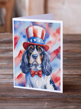 Load image into Gallery viewer, Cocker Spaniel Patriotic American Greeting Cards - Blank Note Cards – 8-Pack of Artist-Designed Cards with Envelopes