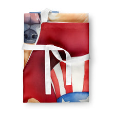 Load image into Gallery viewer, Finnish Spitz Patriotic American Apron – Artist-Designed Kitchen, BBQ &amp; Craft Apron