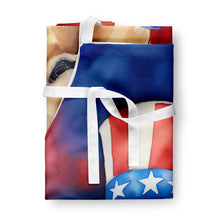 Load image into Gallery viewer, Golden Retriever Patriotic American Apron – Artist-Designed Kitchen, BBQ &amp; Craft Apron