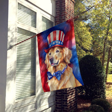 Load image into Gallery viewer, Golden Retriever Patriotic American House Flag