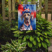 Load image into Gallery viewer, Great Dane Patriotic American Garden Flag – Dog in Uncle Sam Hat | Red, White &amp; Blue Outdoor Decor