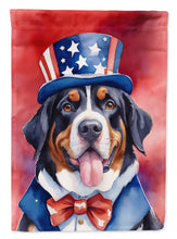 Load image into Gallery viewer, Greater Swiss Mountain Dog Patriotic American House Flag