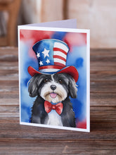 Load image into Gallery viewer, Havanese Patriotic American Greeting Cards - Blank Note Cards – 8-Pack of Artist-Designed Cards with Envelopes