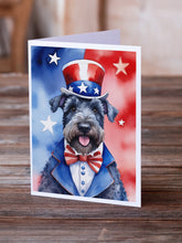 Load image into Gallery viewer, Kerry Blue Terrier Patriotic American Greeting Cards - Blank Note Cards – 8-Pack of Artist-Designed Cards with Envelopes