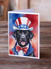 Load image into Gallery viewer, Labrador Retriever Patriotic American Greeting Cards - Blank Note Cards – 8-Pack of Artist-Designed Cards with Envelopes
