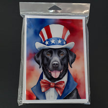 Load image into Gallery viewer, Labrador Retriever Patriotic American Greeting Cards - Blank Note Cards – 8-Pack of Artist-Designed Cards with Envelopes