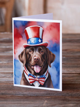 Load image into Gallery viewer, Labrador Retriever Patriotic American Greeting Cards - Blank Note Cards – 8-Pack of Artist-Designed Cards with Envelopes