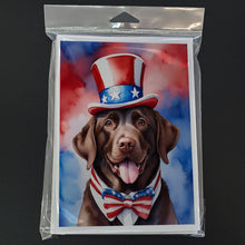 Load image into Gallery viewer, Labrador Retriever Patriotic American Greeting Cards - Blank Note Cards – 8-Pack of Artist-Designed Cards with Envelopes