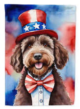 Load image into Gallery viewer, Labradoodle Patriotic American House Flag