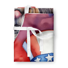 Load image into Gallery viewer, Lhasa Apso Patriotic American Apron – Artist-Designed Kitchen, BBQ &amp; Craft Apron