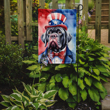 Load image into Gallery viewer, Neapolitan Mastiff Patriotic American Garden Flag – Dog in Uncle Sam Hat | Red, White &amp; Blue Outdoor Decor