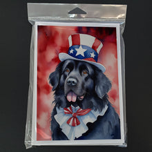 Load image into Gallery viewer, Newfoundland Patriotic American Greeting Cards - Blank Note Cards – 8-Pack of Artist-Designed Cards with Envelopes