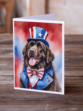 Load image into Gallery viewer, Newfoundland Patriotic American Greeting Cards - Blank Note Cards – 8-Pack of Artist-Designed Cards with Envelopes