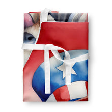 Load image into Gallery viewer, Old English Sheepdog Patriotic American Apron – Artist-Designed Kitchen, BBQ &amp; Craft Apron