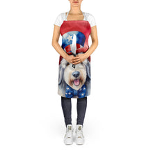 Load image into Gallery viewer, Old English Sheepdog Patriotic American Apron – Artist-Designed Kitchen, BBQ &amp; Craft Apron