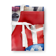 Load image into Gallery viewer, Old English Sheepdog Patriotic American Apron – Artist-Designed Kitchen, BBQ &amp; Craft Apron