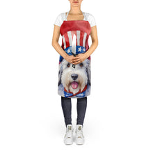 Load image into Gallery viewer, Old English Sheepdog Patriotic American Apron – Artist-Designed Kitchen, BBQ &amp; Craft Apron