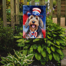 Load image into Gallery viewer, Otterhound Patriotic American Garden Flag – Dog in Uncle Sam Hat | Red, White &amp; Blue Outdoor Decor