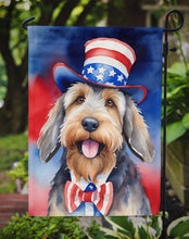 Load image into Gallery viewer, Otterhound Patriotic American Garden Flag – Dog in Uncle Sam Hat | Red, White &amp; Blue Outdoor Decor