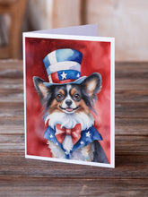 Load image into Gallery viewer, Papillon Patriotic American Greeting Cards - Blank Note Cards – 8-Pack of Artist-Designed Cards with Envelopes