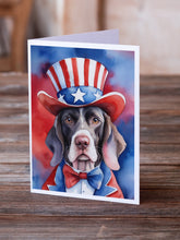 Load image into Gallery viewer, Pointer Patriotic American Greeting Cards - Blank Note Cards – 8-Pack of Artist-Designed Cards with Envelopes