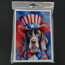 Load image into Gallery viewer, Pointer Patriotic American Greeting Cards - Blank Note Cards – 8-Pack of Artist-Designed Cards with Envelopes