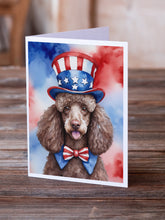 Load image into Gallery viewer, Poodle Patriotic American Greeting Cards - Blank Note Cards – 8-Pack of Artist-Designed Cards with Envelopes