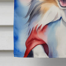 Load image into Gallery viewer, Sheltie Patriotic American House Flag