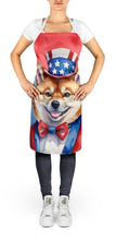 Load image into Gallery viewer, Shiba Inu Patriotic American Apron – Artist-Designed Kitchen, BBQ &amp; Craft Apron