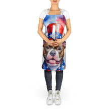 Load image into Gallery viewer, Staffordshire Bull Terrier Patriotic American Apron – Artist-Designed Kitchen, BBQ &amp; Craft Apron
