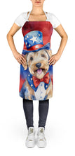 Load image into Gallery viewer, Wheaten Terrier Patriotic American Apron – Artist-Designed Kitchen, BBQ &amp; Craft Apron