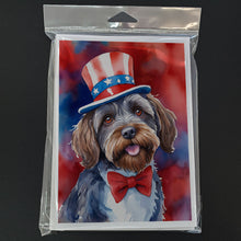 Load image into Gallery viewer, Wirehaired Pointing Griffon Patriotic American Greeting Cards - Blank Note Cards – 8-Pack of Artist-Designed Cards with Envelopes