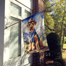 Load image into Gallery viewer, Airedale Terrier Cowboy Welcome House Flag