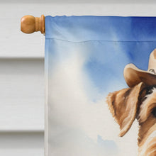 Load image into Gallery viewer, Airedale Terrier Cowboy Welcome House Flag