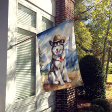 Load image into Gallery viewer, Alaskan Malamute Cowboy Welcome House Flag