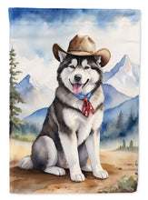 Load image into Gallery viewer, Alaskan Malamute Cowboy Welcome House Flag