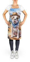 Load image into Gallery viewer, American Bulldog Cowboy Welcome Apron – Artist-Designed Kitchen, BBQ &amp; Craft Apron