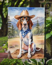 Load image into Gallery viewer, American English Coonhound Cowboy Welcome Garden Flag – Western Dog Yard Decor with Mountain Landscape
