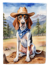 Load image into Gallery viewer, American English Coonhound Cowboy Welcome Garden Flag – Western Dog Yard Decor with Mountain Landscape