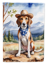 Load image into Gallery viewer, American Foxhound Cowboy Welcome Garden Flag – Western Dog Yard Decor with Mountain Landscape