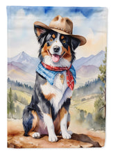 Load image into Gallery viewer, Australian Shepherd Cowboy Welcome House Flag