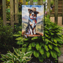 Load image into Gallery viewer, Australian Shepherd Cowboy Welcome Garden Flag – Western Dog Yard Decor with Mountain Landscape