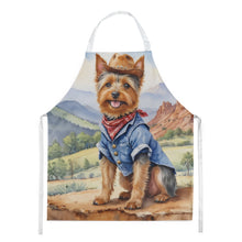 Load image into Gallery viewer, Australian Terrier Cowboy Welcome Apron – Artist-Designed Kitchen, BBQ &amp; Craft Apron