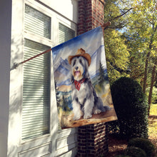 Load image into Gallery viewer, Bearded Collie Cowboy Welcome House Flag