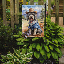 Load image into Gallery viewer, Bergamasco Sheepdog Cowboy Welcome Garden Flag – Western Dog Yard Decor with Mountain Landscape
