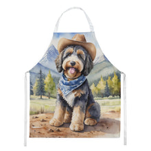 Load image into Gallery viewer, Bernedoodle Cowboy Welcome Apron – Artist-Designed Kitchen, BBQ &amp; Craft Apron