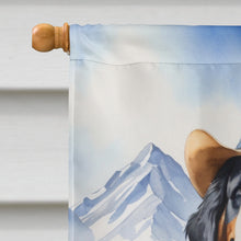 Load image into Gallery viewer, Bernese Mountain Dog Cowboy Welcome House Flag